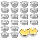 Teelichthalter Metall 20 Stück Teelicht Zinnbecher Metall Kerzenbecher 40mm Teelichthalter Silber Teelichteinsatz Duftkerzenbehälter für Weihnachten Hochzeit Tischdekoration