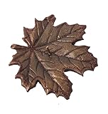 Kerze Blatt braun mit Glitzer 13 cm