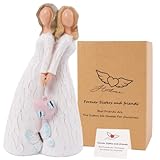 CHUANGLI Engel Figur - Freundschaft Schwestern Schutzengel, Beste Freunde, 16cm Handgemalte Schwestern Freunde Geschenke für Ewige Freundschaft