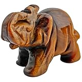 Nupuyai Elefant Figur Edelstein Kristall Glückselefant Heilstein Glücksbringer Elefantenfigur Reiki Fengshui Deko