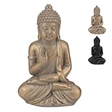 Murago - Buddha kleine Deko Figur ca. 11cm - Goldfarbig mini Skulptur Feng Shui Dekoration Buddhismusbuddha Yoga für Garten Außen sitzend Spa Bereich Wellness Figuren Badezimmer Wohnzimmer aestetic