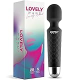 Vibrator für Frauen - Leises und Starkes Massagegerät + Akku - Sexspielzeug mit 20 Vibration Modes, Cordless, wiederaufladbar, 100% wasserfest - Lovely Wand (Schwarz)