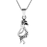 AeraVida Südwestliche Indianer Kokopelli Figur Sterling Silber Halskette | Sterling Silber Halskette für Frauen | Lange Halsketten für Frauen | Halskette Damen