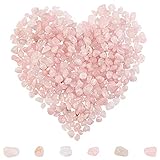 SUNNYCLUE 400 Stück Rosenquarz Perlen Chips 5-8 mm Lange Unregelmäßige Rosenquarz Perlen Kristallstein Perlen Halbedelstein Für DIY Baum des Lebens Charms Schmuckherstellung Armband Halskette