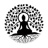Sharplace Buddha Baum, Metall Wandgestaltung, Spirituelle Wanddeko, 40 cm