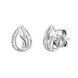 Engelsrufer Ohrringe Himmelsträne und Lebensblume aus Sterlingsilber mit Zirkonia, Durchmesser: 8,8mm, ERE-TEARLIFL-ZI