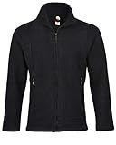 Engel Herren Fleecejacke, 100% Schurwolle, Natur, Gr. 46/48-54/56, 2 Farben (L, Schwarz melange)