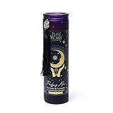 LivuX Manifestationskerze Reinigender Mond 80 Std. – Glas mit Quaste, 20x5,5 cm, handgegossen, Soja- & Palmwachs, ätherische Öle, Palo Santo & Lavendel Aroma, Ritualkerze für Mondphasen 300g 1260