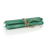 Stabkerzen 4er Set - 100% pflanzliches Stearin - Fair Trade (dunkelgrün)