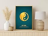 codiarts. Spirituelle Poster-Kollektion mit Goldfolien-Veredelung | Yoga, Chakren & Symbole | DIN A3 Poster | optional mit Rahmen (SSD-JIN-JANG_A3_EN, gerahmtes Poster DIN A3 (Alu matt gold))