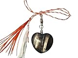 IohanaSchmuck Martisor, Charm, Anhänger aus Edelsteinen, Hypersthen Herz 19mm, Länge 3,9 cm, Farbe braun schimmernd, handmade aus eigene Herstellung