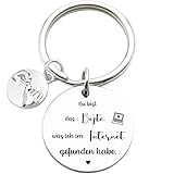 Tecreo Schlüsselanhänger, Du bist das Beste, was ich im Internet gefunden habe, Romantisches Geschenk für Partner, Freund oder Mann, Geburtstag Geschenk, Jubiläumsgeschenk
