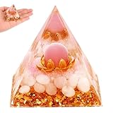 Rosenquarz Pyramide Kristalle Edelsteine,Natürliche Heilkristalle Pyramiden Positive Energie,Pyramide Inspirierend Erfolg Geschenke,Pyramide Desktop Ornament Heimdekoration für Meditation