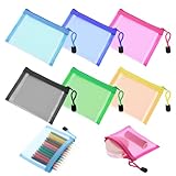 Thinp 6 STK Mini Netztaschen mit Reißverschluss,Mini Kosmetiktasche,Kleine Mesh Reißverschluss Beutel,Halter Tasche Aufbewahrung Münzgeldbörse,Make-up-Reißverschluss Taschen für Schlüssel Kopfhörer