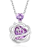FANCIME Alexandrit Halskette Juni Geburtstein Sterling Silber Rose anhänger Kette Edelstein Edelschmuck Geburtstags und Abschlussgeschenke für Frauen Mutter