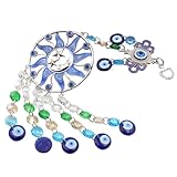 BESPORTBLE Türkischer Blauer Auge Anhänger Deko Ornament Schutz Amulett für Auto und Zuhause Kreatives Traumfänger Design Glücksbringer Handgefertigt Freunde und