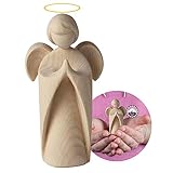 4betterdays.com Klassischer Schutzengel aus Zirbenholz - Handwerk aus Südtirol/Riecht nach Zirbe/Höhe 9cm / Engel Figur, Taufgeschenke, Zirbenholz Engel, Schutzengel aus Holz