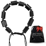 BICTIVE®︎ Handgefertigtes Schwarzes Turmalin Armband Mit Rohem Finish - Edelstein Heilsteine Kristalle Schutzstein Gegen Negative Energie - Esoterik Geschenke für Männer und Frauen