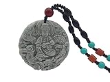 yigedan reinen, natürlichen Jadeit Grade Jade Ride Dragon Göttin der Gnade Kwan-yin-Anhänger Gelb/Grün