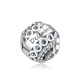 LMLMECREA Dezember‌ Charms Anhänger 925 Sterling Silber mit Türkis Geburtsstein - Geburtstags Charm für Europäische Armbänder - Geburtstags für Frauen & Mütter