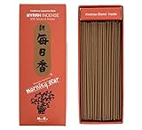 Nippon Kodo Morning Star Myrrhe Räucherstäbchen im japanischen Stil mit 200 Riegeln, inkl. Räucherstäbchenhalter