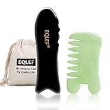 Gua Sha Set, Gua Sha Stein Gua Sha Kamm Gua Sha Schaber Büffelhorn Jade Kamm für Spa Trigger Point Nachricht Auf Gesicht Arm Fuß (2pcs)