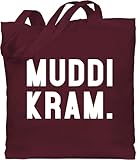 Baumwolltasche - Mama - Taschen - Muddi Kram - Unisize - Bordeauxrot - 1 muttertag geschenk muttertagsgeschenk von kindern mutter mum stoffbeutel mom tasche geschenke für werdende mütter mutti