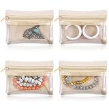 Aphumedc 4 Stück Schmuck Organizer Tasche Klein Geldbeutel Damen Geldbörse Mini Schmuckbeutel Klein Reise Schmuck Organizer Jewelry für Damen, Mädchen für Ohrringe Ketten Geschenk Frauen