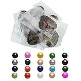 Kwolf Echte SüÃŸwasser-Austern mit Perle im Inneren, Muschelperlen, Geschenk für Frauen, 78 mm, 15 Stück