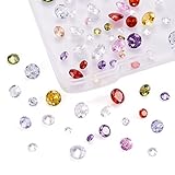 Bestewelry 80 Stück Zirkonia Stein Cabochons facettierte Diamantform Strass Cabochons für Schmuckherstellung Verzierung