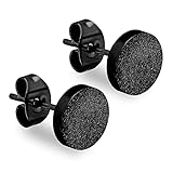 Max Palmer® Runde Ohrstecker mit Platte in Diamant-Optik | 4 Farben [02.] - schwarz