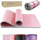 DH FitLife Trainingsmatte Fitnessmatte, Sportmatte 183 * 61 * 1 cm, Gymnastikmatte extra reißfest, Yogamatte rutschfest und dick, Workout Matte (pink)