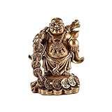 lachineuse Statuette lachender Buddha, goldfarben, 12x10x18cm