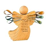 Engel Figur aus Holz, Schutzengel mit Gravur, Holzengel Dekofigur, Geldgeschenk für Mädchen und Jungen, Taufgeschenk, Holz Deko Engel, Geschenke zur Geburt, Holzfiguren Dekoration, Engelfigur
