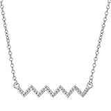 HLTYGWX 925 Sterling Silber Lifeline Puls Schmuck Herzschlag EKG Halskette Herz Anhänger Halsketten Für Frauen Statement