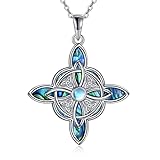 DAYLINLOVE Celtic Trinity Knot Kette Sterling Silber Viel Glück Irischen Schmuck Triquetra Dreieck Hexen Knoten Anhänger Halskette Keltischen Schmuck Geburtstagsgeschenke für Damen