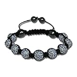 SilberDream Shamballa Armband weiß Schmuck Damen 9 Zirkonia 18-23cm SDA921 Zirkonia Armband