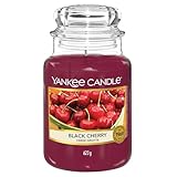 Yankee Candle Duftkerze im Glas (groß) | Black Cherry | Kerze mit langer Brenndauer bis zu 150 Stunden | Perfekt zum Muttertag | Geschenke für Frauen