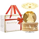 MJKOPEE Spieluhr Kristallkugel mit Licht, 3D Spieluhren 360°Drehbar Holzsockel,Musical Box für Kinder/Erwachsene/Mama/Muttertags/Geburtstag/Weihnachten Gedenkgeschenke (Engelsmutter und Tochter)