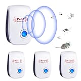 Ultraschall Schädlingsbekämpfer, 4 Stück Elektronische Insektenschutzmittel & Moskitoschutz Innenräumen, Pest Control Repeller für Mücken, Spinnen, Kakerlaken, Mäuse
