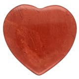 Kleines Edelsteinherz aus echtem Naturstein | 2x2 cm, poliert & handgefertigt | Ideal als Handschmeichler, Taschenstein Geschenk, Dekoration oder spiritueller Begleiter (Jaspis, rot)