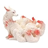Hbbgdiy Harz neunschwänze Fuchsstatue, Elegante Garten- und Wohnkultur-Figur, mystische Fuchs Symbolik Geschenk für Außenhof & Terrasse