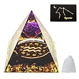 VBNZBK Orgonit Pyramide Kristalle Pyramide Groß Edelsteine Pyramiden Sternzeichen Esoterik Sternzeichen Geschenke 12 Constellation, Meditation Deko Esoterik Deko (Wassermann)
