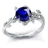 925 Sterling Silber Runden Saphir Ring für Damen, Weihnachten Ringe Verlobungsring Hochzeitsring für Mutter Frauen