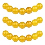 MJDCB Perlen zum Auffädeln 8mm 45 stück Gelber Achat Halbedelsteine Perlen mit Loch Natürliche Lose Runde Steinperlen für Herstellung Schmuck Armbänder Halsketten