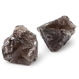 GUJOXILA 2 Stück Rauchquarz Große Kristalle Rohstein Set Naturstein Rauchquarz Stein Echt Premium Wassersteine Energiesteine Reiki Decor Esoterik Geschenke 4.5–5.5 cm