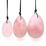 Cozhotek Rosenquarz Yoni Ei Yoni Eggs in 3 Größe/Set für Frauen Gesundheit und Genesung, Kegel Übung von mit deutsche Anleitung (#1-Rosenquarz)