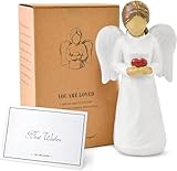 NINNSSOT Schutzengel Geschenk, Engel Figur Guardian Angel Trauergeschenk, Handbemalte Heilung Geschenke für Erinnerung, Engel Deko Statue für Muttertag, Geburtstag, Weihnachten