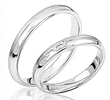 JC Trauringe 2 x Eheringe 925 Silber PAARPREIS inkl. Stein und Gravur Verlobungs-ringe Heiraten Partnerringe S063-S