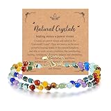 JSDDE 7 Chakra Armband Damen Perlenarmband Edelsteine Armband Heilsteine Armband Glücksbringer spirituellen Schmuck für Damen Frauen